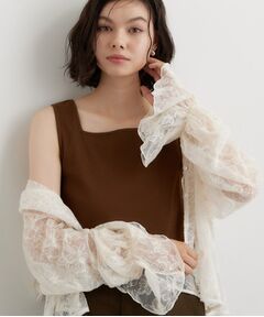 THE SHOP TK / ザ ショップ ティーケー キャミソール・チューブトップ | 【前後2WAY】スクエアリブタンクトップ