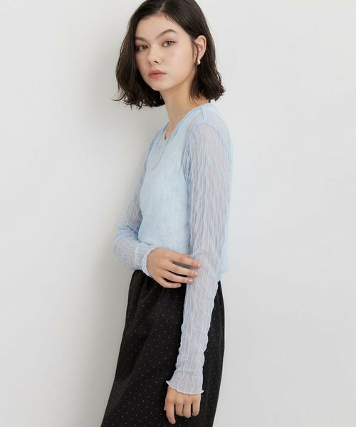 THE SHOP TK / ザ ショップ ティーケー カットソー | クリンクルシアークルーネックカットソー | 詳細14