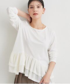 THE SHOP TK / ザ ショップ ティーケー カットソー | フリルベロアペプラムトップス