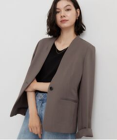 THE SHOP TK / ザ ショップ ティーケー ノーカラージャケット | ビジネスノーカラージャケット
