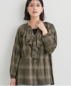 THE SHOP TK / ザ ショップ ティーケー シャツ・ブラウス | ビエラチェックフリルブラウス