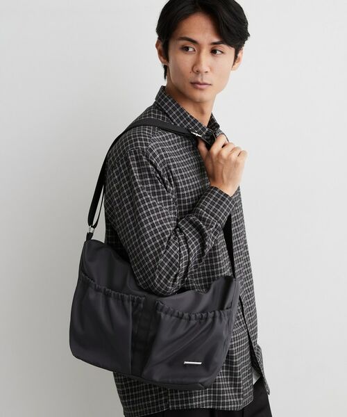 THE SHOP TK / ザ ショップ ティーケー ショルダーバッグ | ダブルポケット ナイロンショルダーバッグ | 詳細1