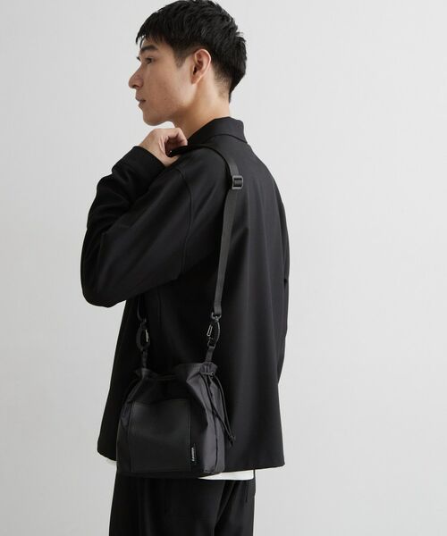 THE SHOP TK / ザ ショップ ティーケー ショルダーバッグ | VISIONARY 異素材コンビ 巾着ショルダーバッグ | 詳細1
