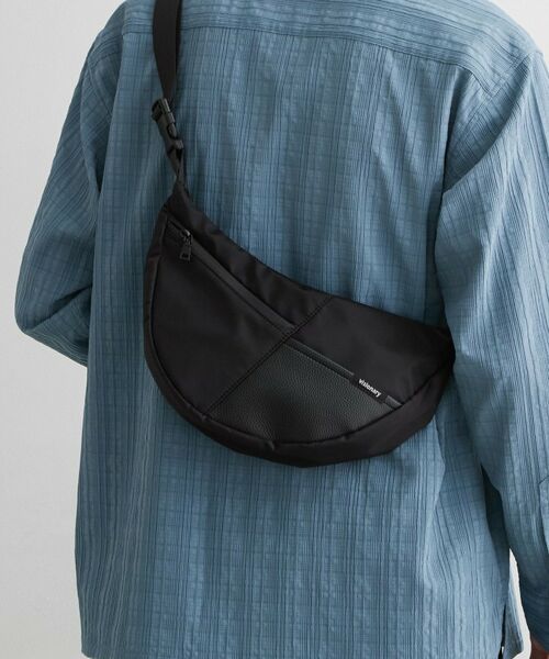 THE SHOP TK / ザ ショップ ティーケー ショルダーバッグ | VISIONARY 異素材コンビ ムーンショルダーバッグ（ブラック(019)）