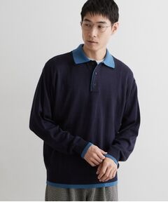 THE SHOP TK / ザ ショップ ティーケー ニット・セーター | 【手洗い可】2枚襟ニット長袖ポロシャツ