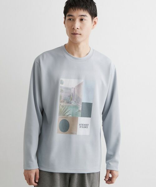 THE SHOP TK / ザ ショップ ティーケー カットソー | 【洗濯機OK】ポンチ長袖フォト長袖Tシャツ | 詳細5