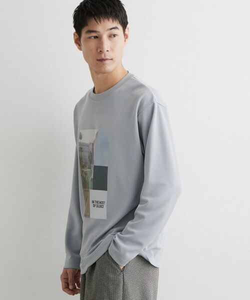 THE SHOP TK / ザ ショップ ティーケー カットソー | 【洗濯機OK】ポンチ長袖フォト長袖Tシャツ | 詳細6