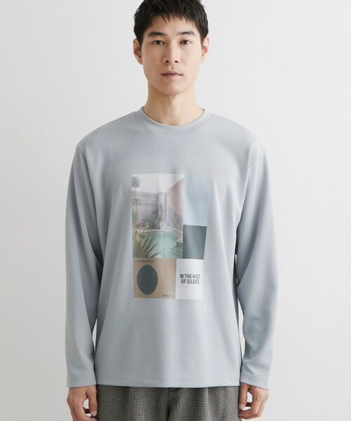 THE SHOP TK / ザ ショップ ティーケー カットソー | 【洗濯機OK】ポンチ長袖フォト長袖Tシャツ | 詳細9