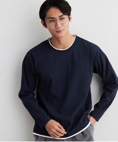 THE SHOP TK / ザ ショップ ティーケー カットソー | 【洗濯機OK】ワッフル レイヤード 長袖Tシャツ