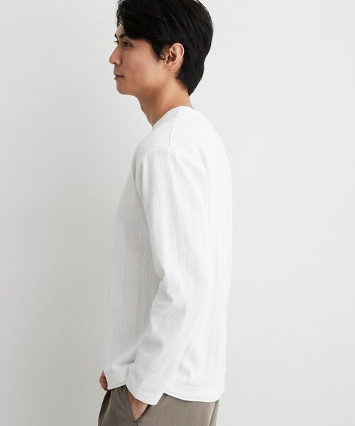 THE SHOP TK / ザ ショップ ティーケー カットソー | 【洗濯機OK】ワッフル レイヤード 長袖Tシャツ | 詳細1