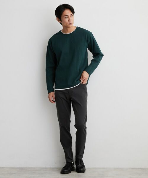 THE SHOP TK / ザ ショップ ティーケー カットソー | 【洗濯機OK】ワッフル レイヤード 長袖Tシャツ | 詳細11