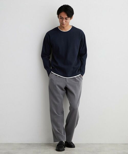 THE SHOP TK / ザ ショップ ティーケー カットソー | 【洗濯機OK】ワッフル レイヤード 長袖Tシャツ | 詳細15