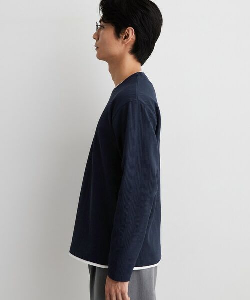 THE SHOP TK / ザ ショップ ティーケー カットソー | 【洗濯機OK】ワッフル レイヤード 長袖Tシャツ | 詳細18