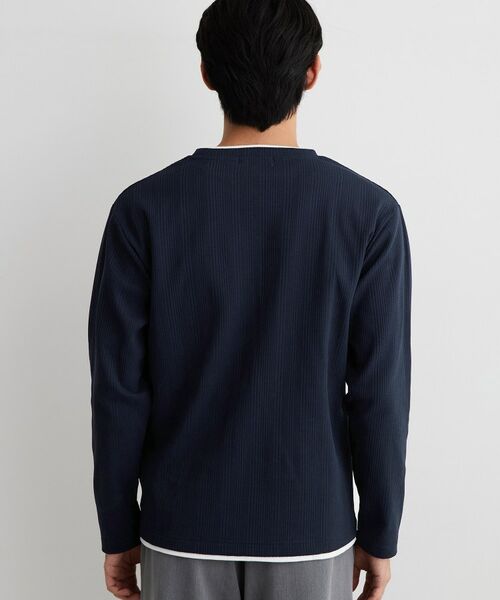 THE SHOP TK / ザ ショップ ティーケー カットソー | 【洗濯機OK】ワッフル レイヤード 長袖Tシャツ | 詳細19