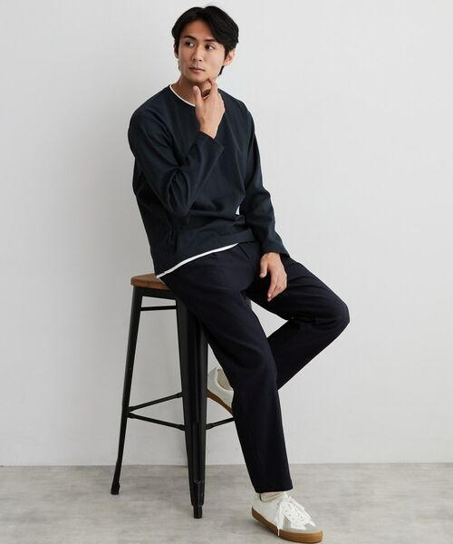 THE SHOP TK / ザ ショップ ティーケー カットソー | 【洗濯機OK】ワッフル レイヤード 長袖Tシャツ | 詳細7