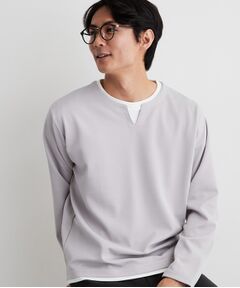 THE SHOP TK / ザ ショップ ティーケー カットソー | 【洗濯機OK】カノコキーネック レイヤード長袖Tシャツ