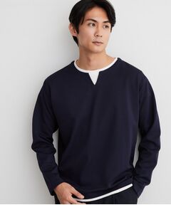 THE SHOP TK / ザ ショップ ティーケー カットソー | 【洗濯機OK】カノコキーネック レイヤード長袖Tシャツ
