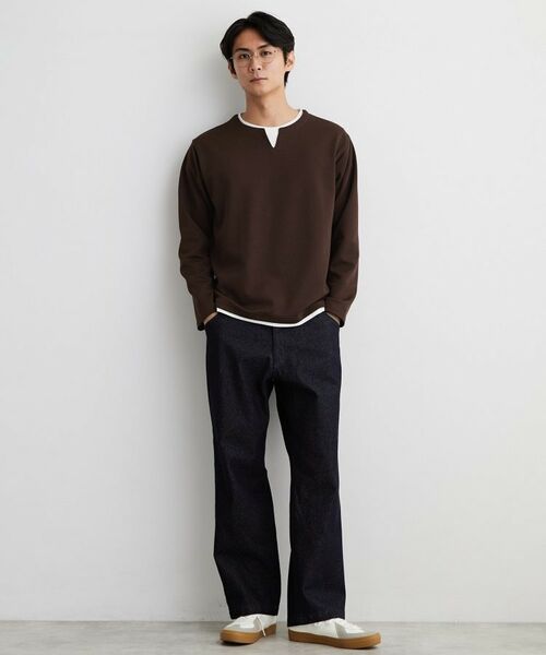 THE SHOP TK / ザ ショップ ティーケー カットソー | 【洗濯機OK】カノコキーネック レイヤード長袖Tシャツ | 詳細11