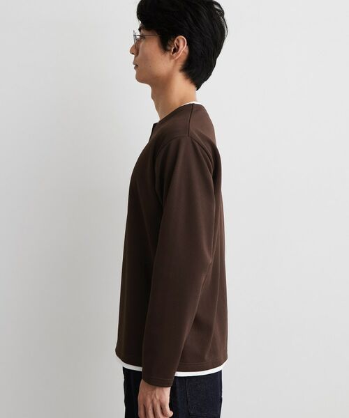 THE SHOP TK / ザ ショップ ティーケー カットソー | 【洗濯機OK】カノコキーネック レイヤード長袖Tシャツ | 詳細18