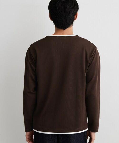 THE SHOP TK / ザ ショップ ティーケー カットソー | 【洗濯機OK】カノコキーネック レイヤード長袖Tシャツ | 詳細19