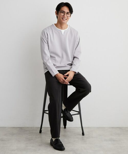 THE SHOP TK / ザ ショップ ティーケー カットソー | 【洗濯機OK】カノコキーネック レイヤード長袖Tシャツ | 詳細3