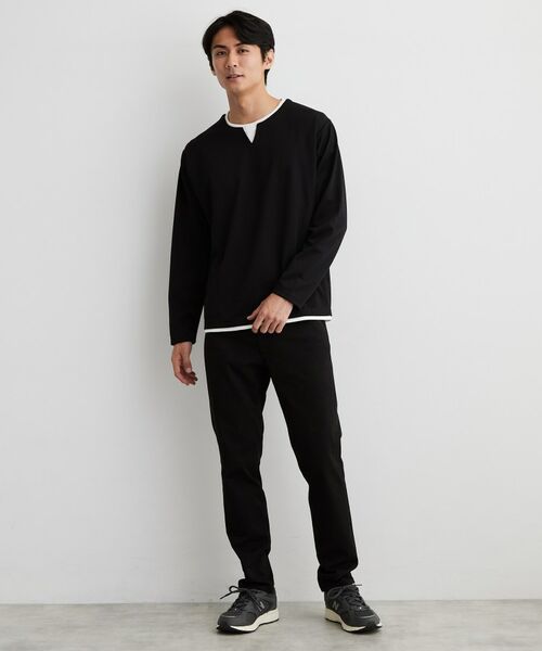 THE SHOP TK / ザ ショップ ティーケー カットソー | 【洗濯機OK】カノコキーネック レイヤード長袖Tシャツ | 詳細7