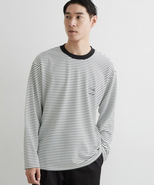 THE SHOP TK / ザ ショップ ティーケー カットソー | 【洗濯機OK】リップルボーダー長袖Tシャツ | 詳細1