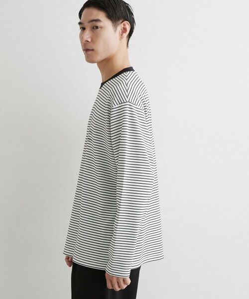THE SHOP TK / ザ ショップ ティーケー カットソー | 【洗濯機OK】リップルボーダー長袖Tシャツ | 詳細2