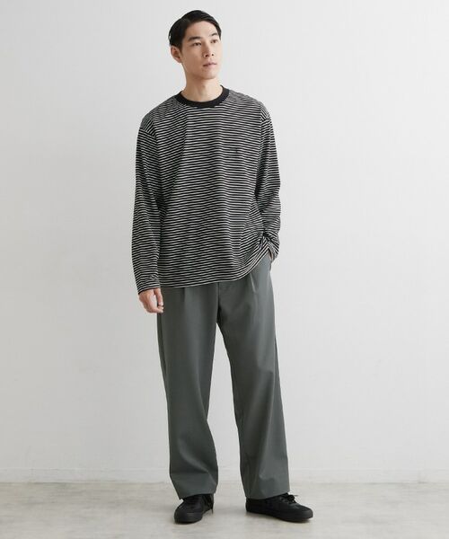 THE SHOP TK / ザ ショップ ティーケー カットソー | 【洗濯機OK】リップルボーダー長袖Tシャツ | 詳細7