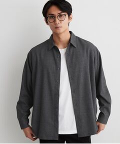 THE SHOP TK / ザ ショップ ティーケー シャツ・ブラウス | 【洗濯機OK】ウールライク 長袖シャツ