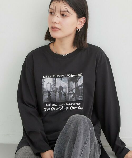 THE SHOP TK / ザ ショップ ティーケー カットソー | ロゴ&フォトアソートロンT(ブラック(119))