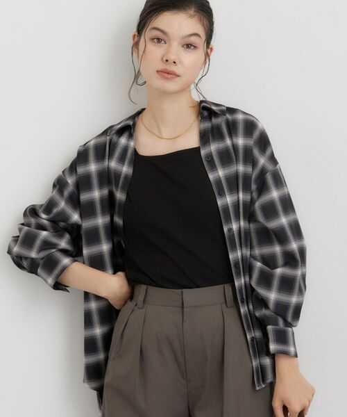 THE SHOP TK / ザ ショップ ティーケー シャツ・ブラウス | バックシャーリングシャツ（ネイビー(294)）
