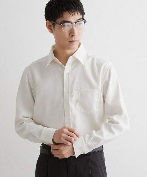 THE SHOP TK / ザ ショップ ティーケー シャツ・ブラウス | 【防シワ/洗濯機OK】アソート 長袖ネルシャツ(オフホワイト(003))