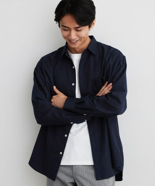 THE SHOP TK / ザ ショップ ティーケー シャツ・ブラウス | 【防シワ/洗濯機OK】アソート 長袖ネルシャツ(ネイビー(094))
