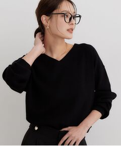 THE SHOP TK / ザ ショップ ティーケー ニット・セーター | 【毛玉になりにくい/静電気防止/洗える】KINOCO 総針Vネックニット