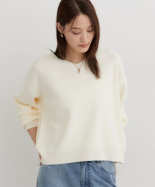 THE SHOP TK / ザ ショップ ティーケー ニット・セーター | 【毛玉になりにくい/静電気防止/洗える】KINOCO 総針Vネックニット | 詳細1
