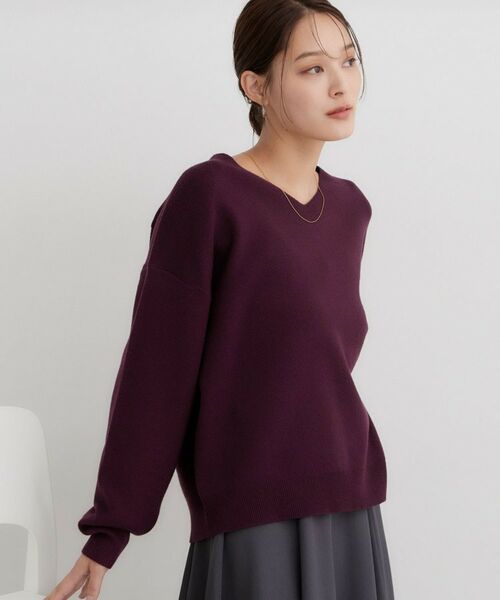 THE SHOP TK / ザ ショップ ティーケー ニット・セーター | 【毛玉になりにくい/静電気防止/洗える】KINOCO 総針Vネックニット | 詳細18