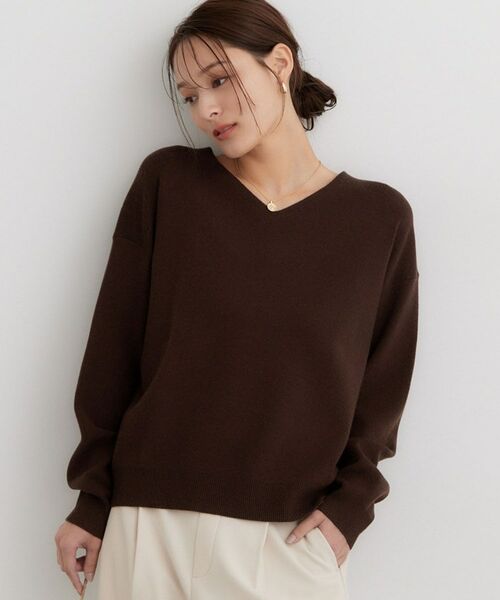 THE SHOP TK / ザ ショップ ティーケー ニット・セーター | 【毛玉になりにくい/静電気防止/洗える】KINOCO 総針Vネックニット | 詳細21