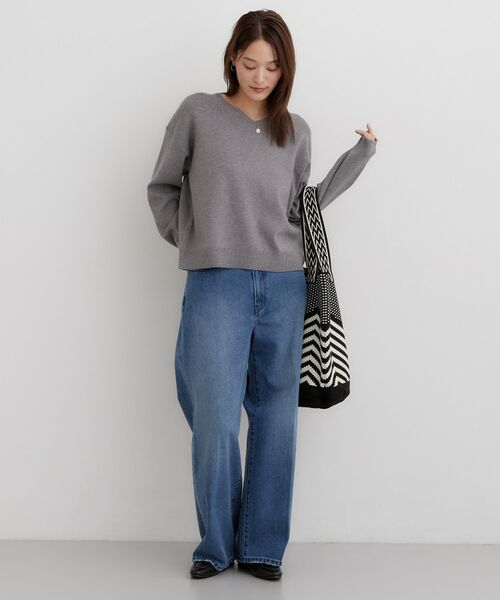 THE SHOP TK / ザ ショップ ティーケー ニット・セーター | 【毛玉になりにくい/静電気防止/洗える】KINOCO 総針Vネックニット | 詳細7