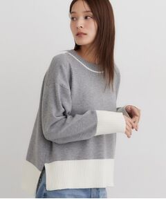 THE SHOP TK / ザ ショップ ティーケー ニット・セーター | 脇スリット配色ニット
