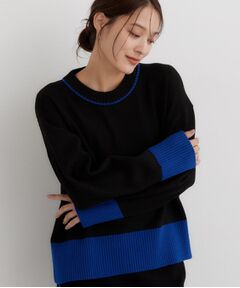 THE SHOP TK / ザ ショップ ティーケー ニット・セーター | 脇スリット配色ニット