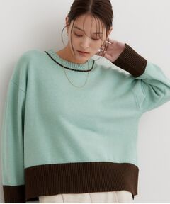THE SHOP TK / ザ ショップ ティーケー ニット・セーター | 脇スリット配色ニット
