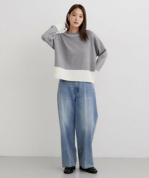 THE SHOP TK / ザ ショップ ティーケー ニット・セーター | 脇スリット配色ニット | 詳細3