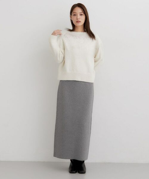 THE SHOP TK / ザ ショップ ティーケー ロング・マキシ丈スカート | 【毛玉になりにくい/静電気防止/洗える】KINOCO ニットスカート | 詳細11
