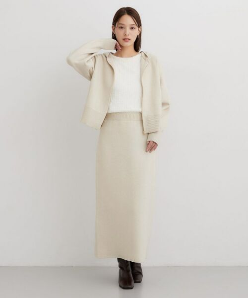 THE SHOP TK / ザ ショップ ティーケー ロング・マキシ丈スカート | 【毛玉になりにくい/静電気防止/洗える】KINOCO ニットスカート | 詳細4