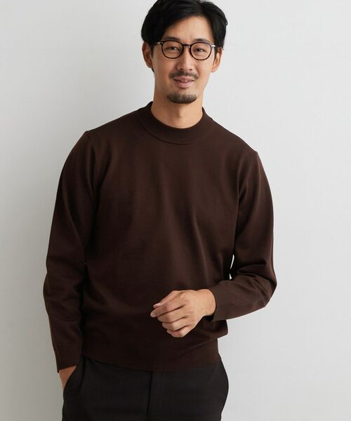 THE SHOP TK / ザ ショップ ティーケー ニット・セーター | 【ジネス対応/洗濯機OK】モックネックニット(ブラウン(043))