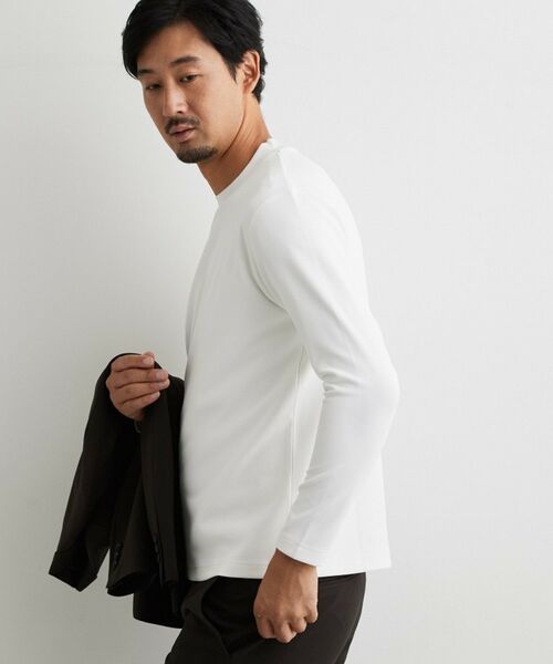 THE SHOP TK / ザ ショップ ティーケー カットソー | 【ジャケットインにおすすめ】ビジネス長袖Tシャツ 洗濯機OK/襟高 | 詳細1