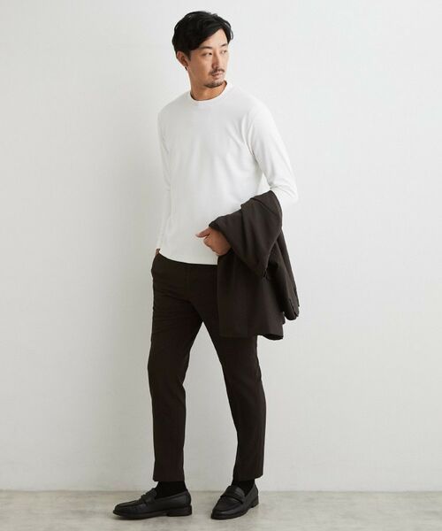 THE SHOP TK / ザ ショップ ティーケー カットソー | 【ジャケットインにおすすめ】ビジネス長袖Tシャツ 洗濯機OK/襟高 | 詳細3