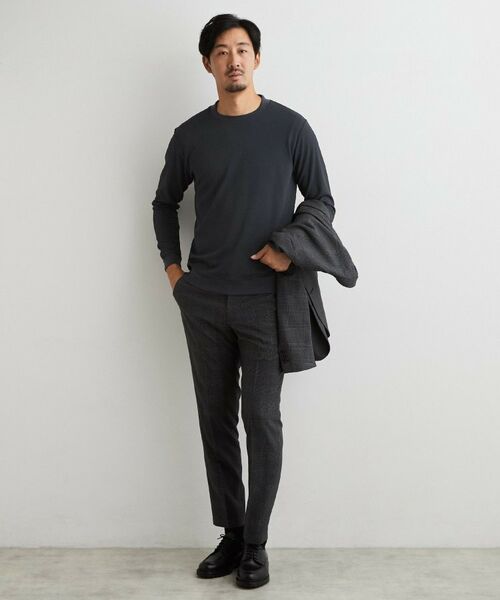 THE SHOP TK / ザ ショップ ティーケー カットソー | 【ジャケットインにおすすめ】ビジネス長袖Tシャツ 洗濯機OK/襟高 | 詳細7