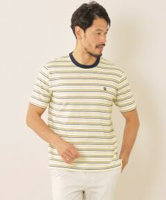 綿/麻タックボーダーTシャツ